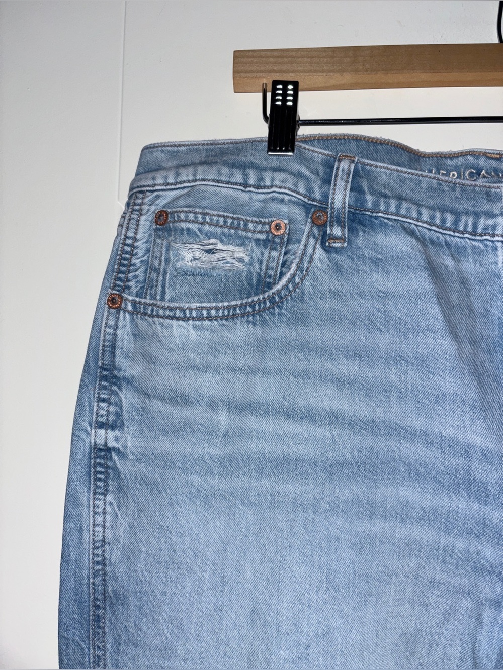 American Eagle Striged Low-Rise Baggy Flare Jeans Women 16L NEW Drape Stretch - Picture 4 of 11